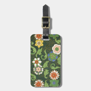 Étiquette À Bagage Cloisonne Chine Patter Asiatique Oriental