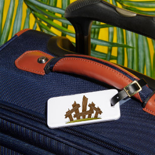 Étiquette À Bagage Clôture en bois cassée Ferme rustique