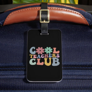 Étiquette À Bagage Club de prof cool Rétro Groovy Retour à l'école
