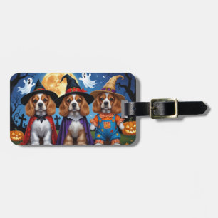 Étiquette À Bagage Cocker Chiens espagnols Citrouille Halloween Funny