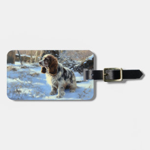Étiquette À Bagage Cocker Spaniel Laisser Neige Noël
