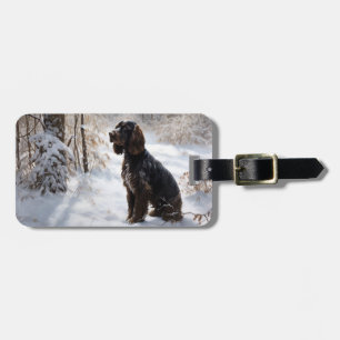 Étiquette À Bagage Cocker Spaniel Laisser Neige Noël