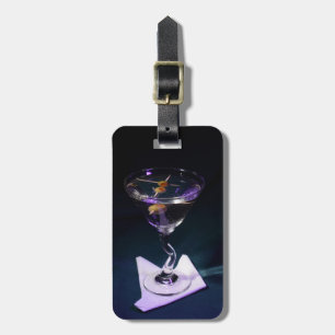 Étiquette À Bagage Cocktail d'alcool bleu foncé Martini
