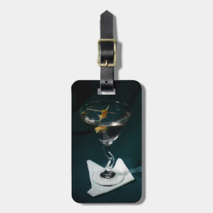 Étiquette À Bagage Cocktail turquoise d'alcool Martini