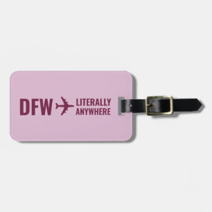 Étiquette À Bagage Code d'aéroport personnalisé Funny Branché Mauve B