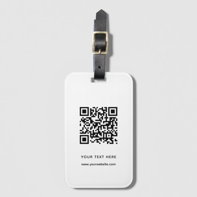 Étiquette À Bagage Code QR Code personnalisé Adresse du site Web Anal (Devant Vertical)