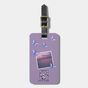 Étiquette À Bagage Code QR Image personnalisée Bouton bleu flottement