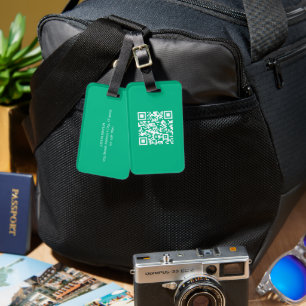 Étiquette À Bagage Code QR modifiable Générez le vôtre Vert sarcel