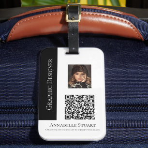Étiquette À Bagage Code QR Photo Entreprise Grand Entreprise