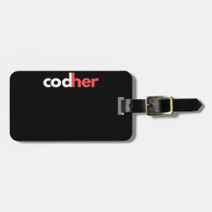 Étiquette À Bagage Codher Girl Programmer Femmes Ingénieur de tige Am