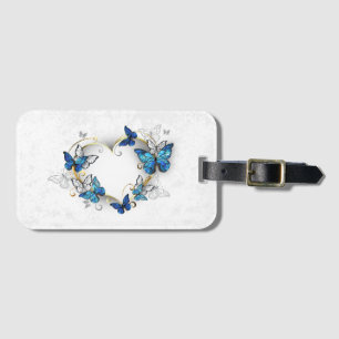 Étiquette À Bagage Coeur bijoux avec papillons Morpho