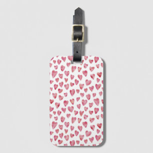 Étiquette À Bagage Coeur d'amour rose pâle