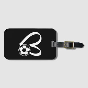 Étiquette À Bagage Coeur de balle de football
