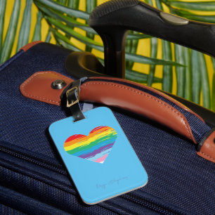 Étiquette À Bagage Coeur LGBTQIA Rainbow Flag, Sac fourre-tout noir