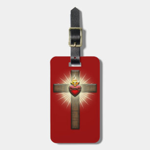 Étiquette À Bagage Coeur sacré de croix de Jésus