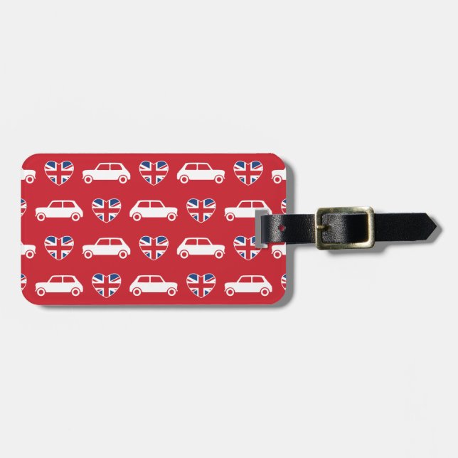 Étiquette À Bagage Coeurs britanniques de Mini Cooper - étiquette (Devant horizontal)