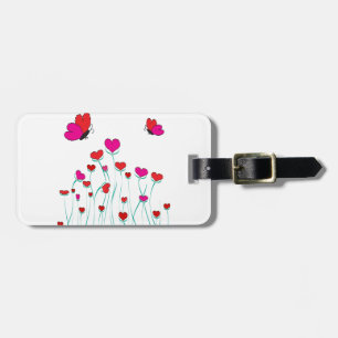 Étiquette À Bagage Coeurs et papillons Valentine Love