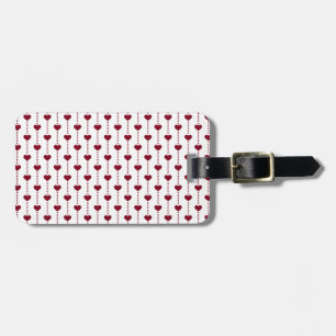 Étiquette À Bagage Coeurs motifs/rouges