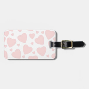 Étiquette À Bagage Coeurs rose pâle