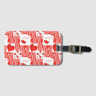 Étiquette À Bagage Coeurs rouges, amour.