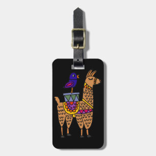 Étiquette À Bagage Col Llama avec la couverture et les paquets