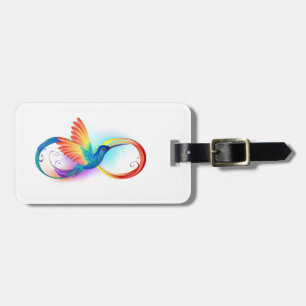 Étiquette À Bagage Colibri arc-en-ciel avec symbole Infinity