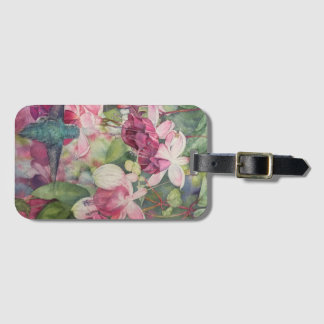 Étiquette À Bagage Colibri bourdonnant pour les Fuchsias