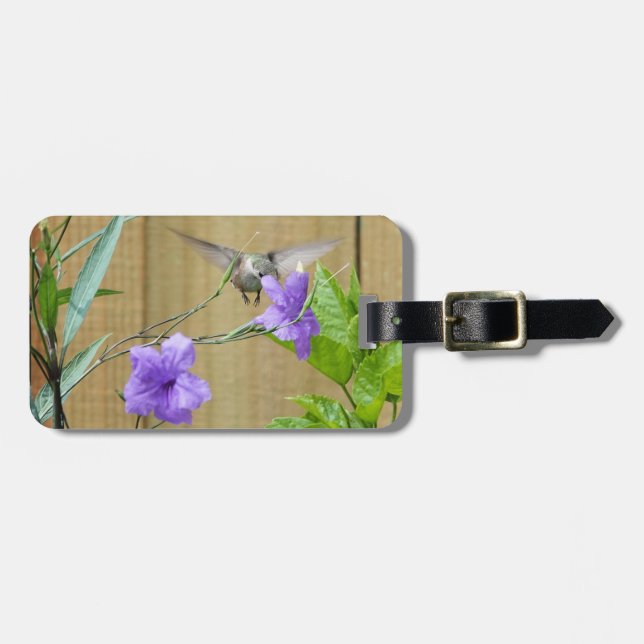Étiquette À Bagage Colibri Throsé De Rubis, Personnalisé (Devant horizontal)