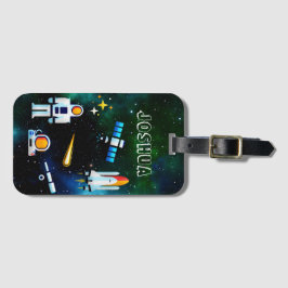 Étiquette À Bagage Collage de l'astronaute amusant personnalisé