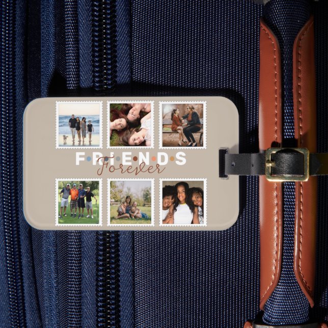 Étiquette À Bagage Collection photo moderne Beige Friends Forever (Insitu Rectoal 4)