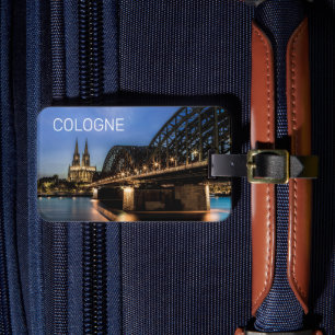 Étiquette À Bagage Cologne Cityscape Allemagne Dom Souvenir de nuit