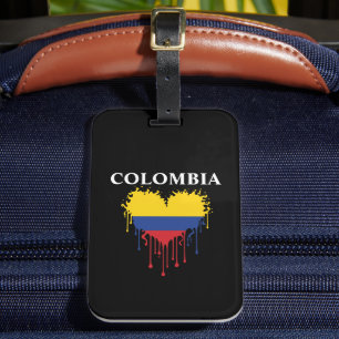 Étiquette À Bagage Colombie stupéfiant Déchirer le drapeau du coeur