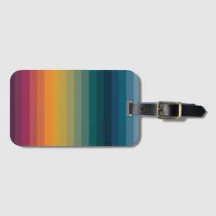 Étiquette À Bagage Coloré les années 70 80s Retro Rainbow Stripes