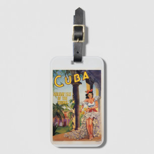 Étiquette À Bagage Commission Touristique Vintage Cuba Tropiques Voya