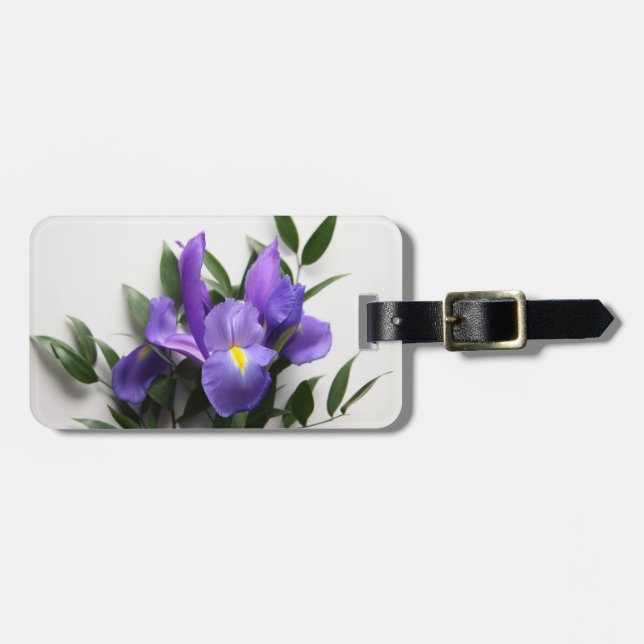 Étiquette À Bagage Composition d'iris violets (Devant horizontal)