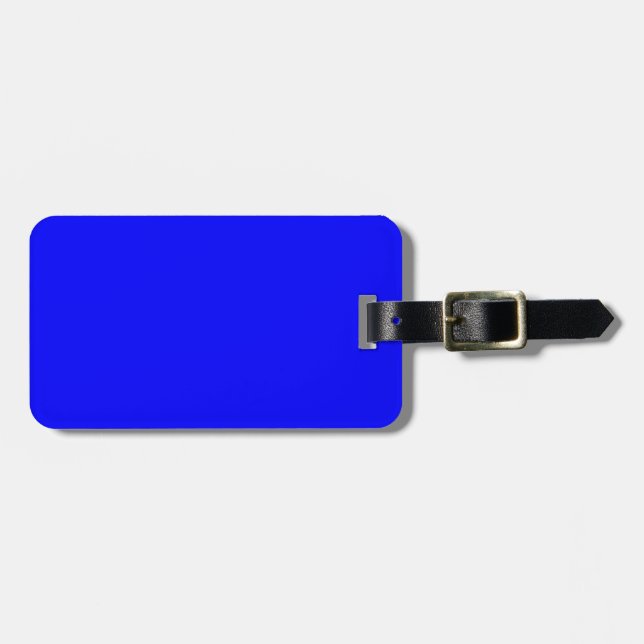 Étiquette À Bagage Concepteur Customisé couleur bleue (Devant horizontal)