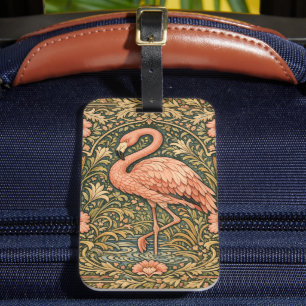 Étiquette À Bagage Conception art nouveau de flamant rose vintage