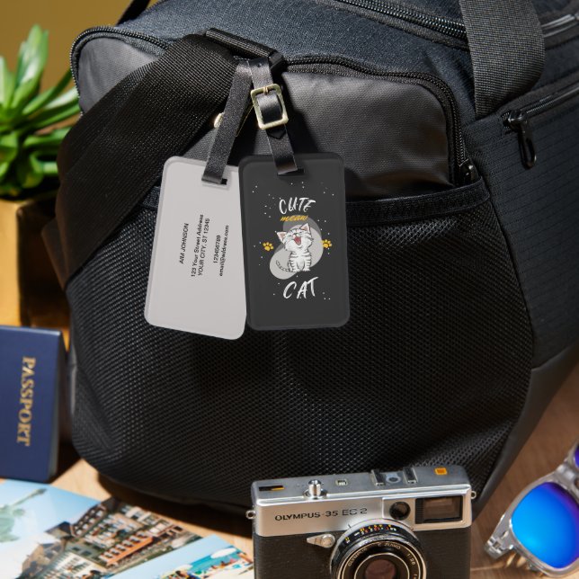 Étiquette À Bagage Conception CAT (Recto & Verso)