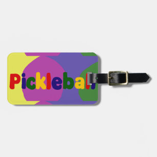 Étiquette À Bagage Conception colorée d'art de lettres de Pickleball