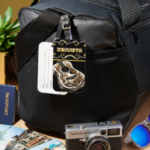 Étiquette À Bagage Conception complexe de guitare avec détail Dragon