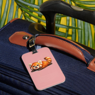 Étiquette À Bagage Conception d'animal Kawaii de Panda Rouge Mignon s