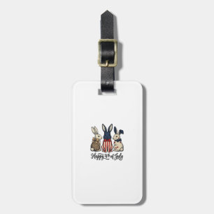 Étiquette À Bagage Conception de chemise de lapin patriotique 4 juill