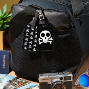 Étiquette À Bagage Conception de crâne de pirate