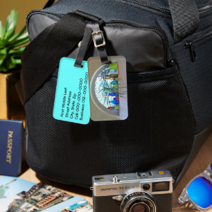 Étiquette À Bagage Conception de l'aquarelle de la demi-lune