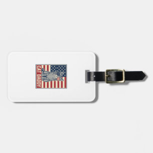 Étiquette À Bagage Conception de vecteur de chat patriotique Cat Dadd