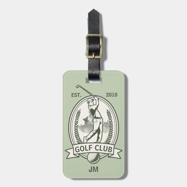 Étiquette À Bagage Conception monographique de club de golf personnal (Devant Vertical)