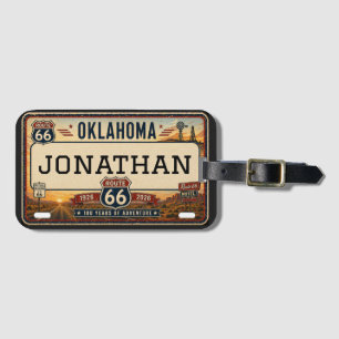 Étiquette À Bagage Conception personnalisée de la route 66 en Oklahom