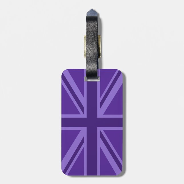 Étiquette À Bagage Conception pourpre de drapeau d'Union Jack de (Dos Vertical)