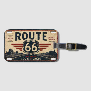 Étiquette À Bagage Conception Rétro Centenaire de l'ancienne Route 66