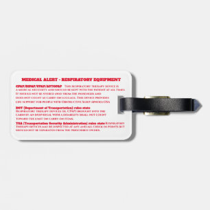 Étiquette À Bagage Condition médicale du PAPC transport